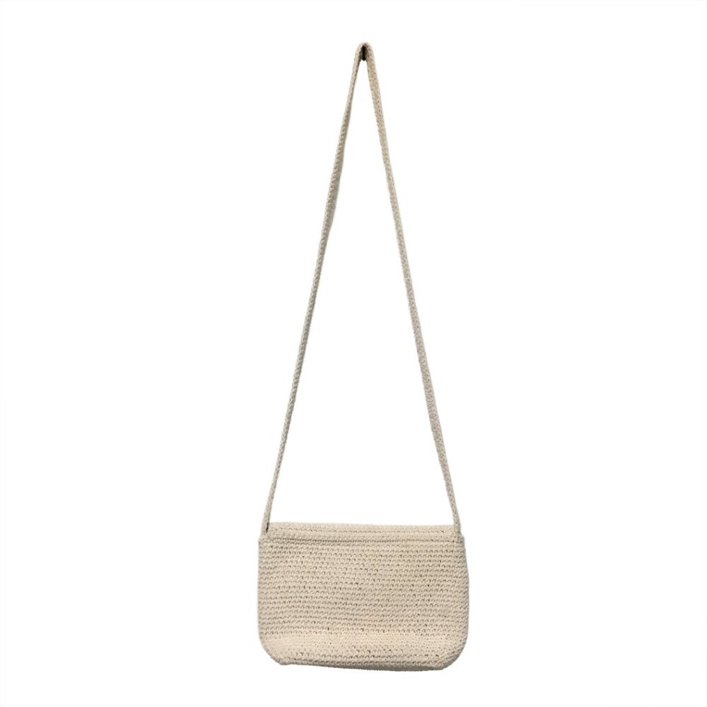 White Crochet Knit crossbody bag purse - Picture 2 of 6